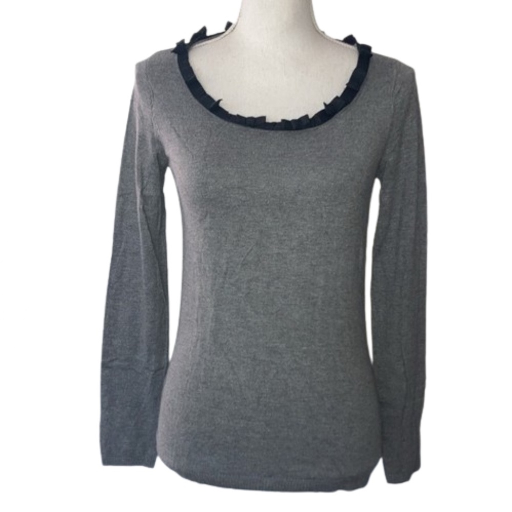 MANGO SUIT gray knit top long sleeved Womens small